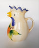 Vintage Hand Painted Italian Majolica Studio Pottery Rooster Pitcher / Jug