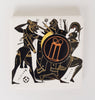 6 Vintage Greek Ceramic Art Tiles / Coasters with Greek Figures Depicting Greek Mythology