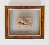 Vintage Wall Art, Two Seals on a Rock in a Beach Sculpted out of Metal mounted on Framed Glass