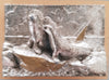 Vintage Wall Art, Two Seals on a Rock in a Beach Sculpted out of Metal mounted on Framed Glass