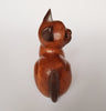 Vintage Solid Wood Hand Carved Cat Figurine
