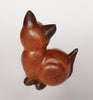 Vintage Solid Wood Hand Carved Cat Figurine