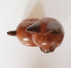 Vintage Solid Wood Hand Carved Cat Figurine