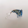 Signed Murano Glass Dolphin Sculpture in Clear Glass and Translucent Blue and Light Brown