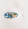 Signed Murano Glass Dolphin Sculpture in Clear Glass and Translucent Blue and Light Brown
