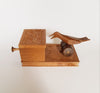 Rare Vintage Wooden Novelty Cigarette Box / Dispenser with a bird mechanism that Collects a Cigarette from the Box - Germany, Hand Made 1960's