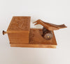 Rare Vintage Wooden Novelty Cigarette Box / Dispenser with a bird mechanism that Collects a Cigarette from the Box - Germany, Hand Made 1960's