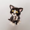 Rare Vintage Studio Art Pottery Glazed Ceramic cat Figurine Signed by the Artist R.F.O.S.
