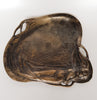 Art Nouveau Brass Shallow Dish / Card Tray, Woman with Harp