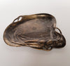 Art Nouveau Brass Shallow Dish / Card Tray, Woman with Harp