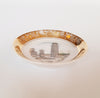 Antique / Vintage 1940's Hutschenreuther Arzberg Bavaria Germany Souvenir Pin Dish with Gold Rim and Print of The Tower of Pisa