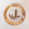 Antique / Vintage 1940's Hutschenreuther Arzberg Bavaria Germany Souvenir Pin Dish with Gold Rim and Print of The Tower of Pisa