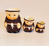 Vintage 1950's Goebel Hummel Ceramic Pottery Friar Tuck Monks Figurine Sauce Jugs