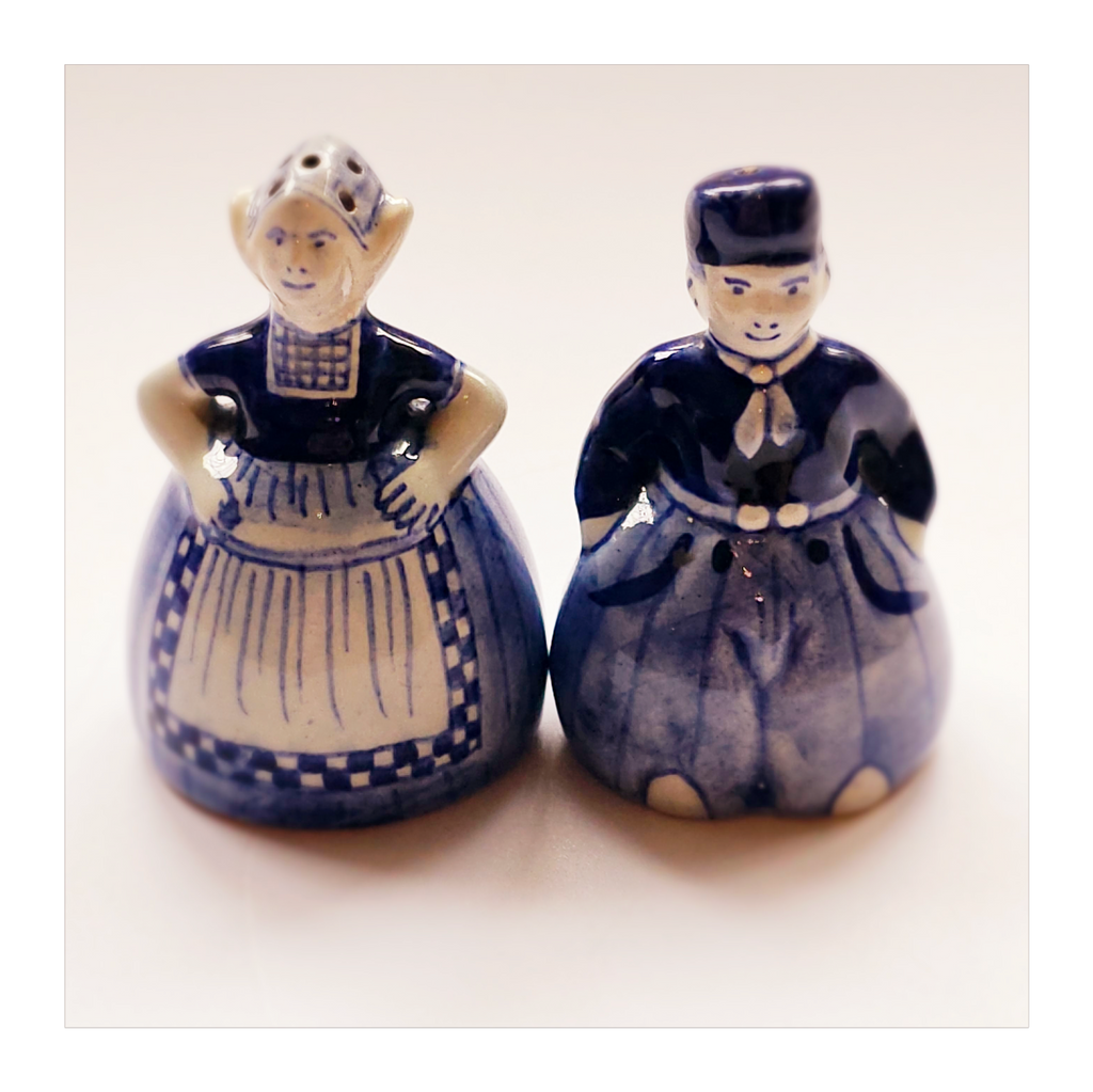 Vintage Delft Blue Man & Woman Salt and Pepper Shaker