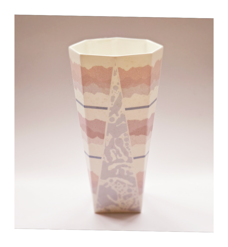 Vintage 1980's Wedgwood Pastel Strata Abstract Modernist Vase