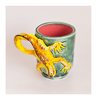 Rare Fine Art Studio Pottery Glazed Ceramic Novelty Mug with a 3 D Crested Gecko and its Tail as Handle
