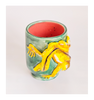 Rare Fine Art Studio Pottery Glazed Ceramic Novelty Mug with a 3 D Crested Gecko and its Tail as Handle