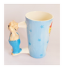 Rare vintage 1980's Glazed Ceramic HOFF Interieur Teddy Bear Mug with a 3D Teddy Bear handle