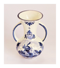 Vintage Delft Blue Hand Painted Double Handle Small Ceramic Bud Vase Pottery 32