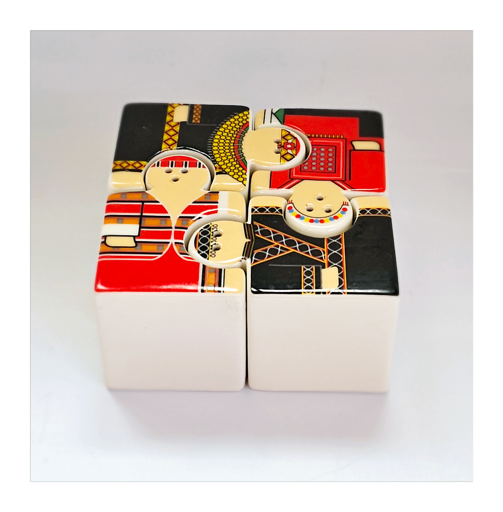 Contemporary Design Porcelain Salt and Pepper Shaker - 2 Pairs