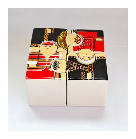 Contemporary Design Porcelain Salt and Pepper Shaker - 2 Pairs