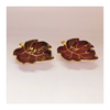 Vintage 1960's Carlton Ware Two Hand Painted Lustre Rouge Royale Leaf Dishes