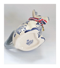 Vintage Dutch Delft Blue Hand Painted Ceramic Sitting Cow Creamer with Ribbon and Cow Bell