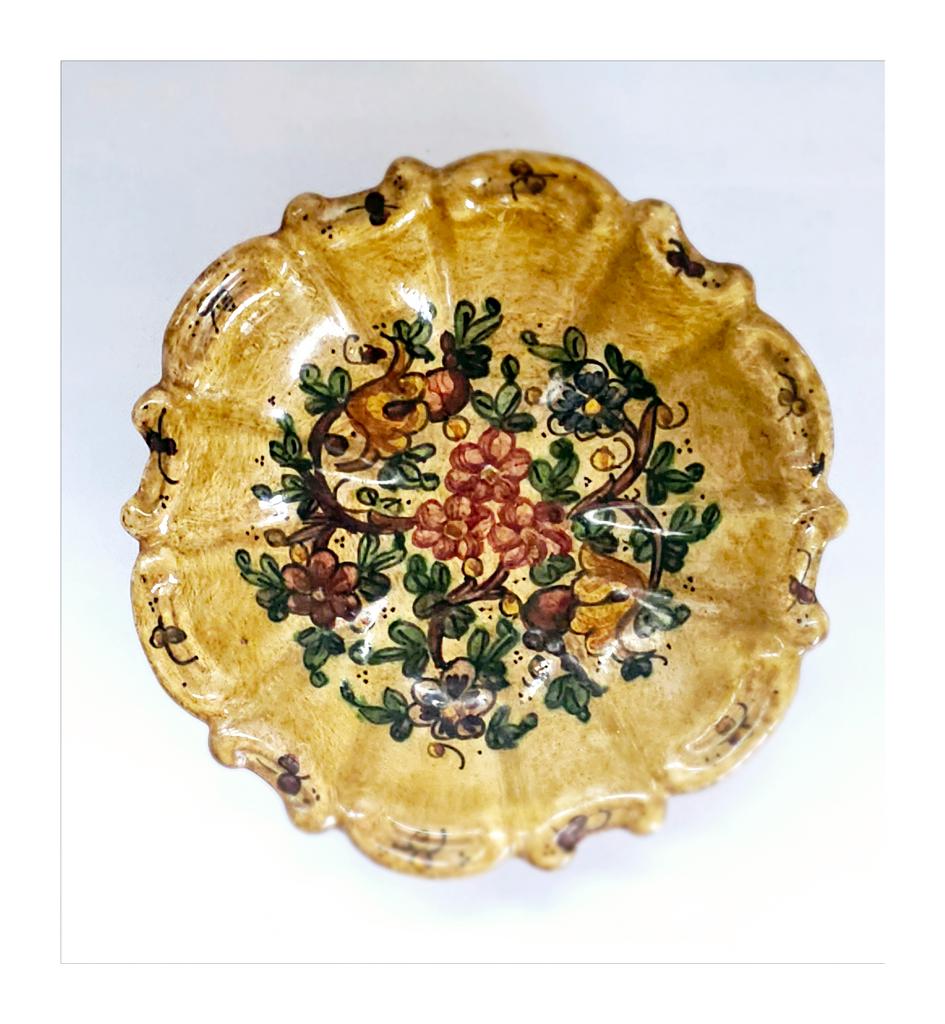 Vintage Biagioli Gubbio Italy hand painted Majolica wall plate