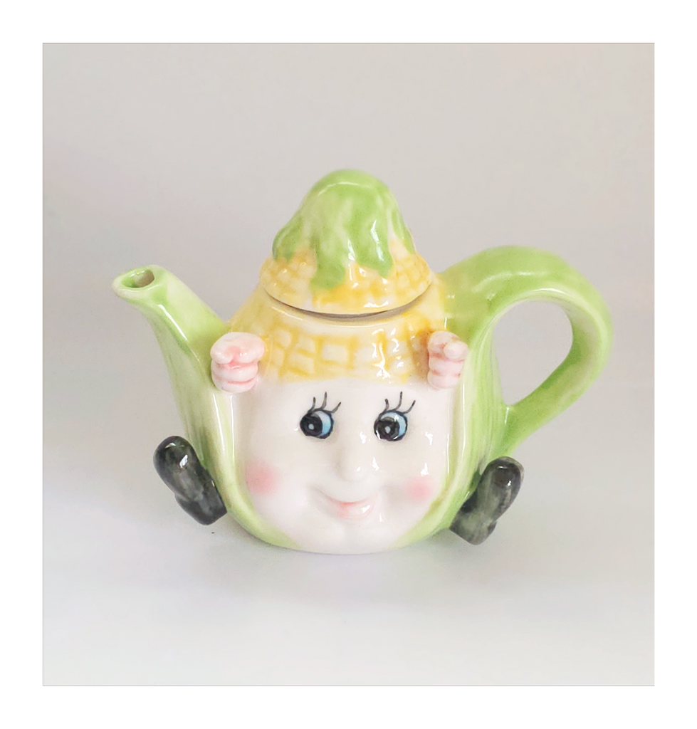 Corn On The Cub Novelty porcelain Mini Teapot