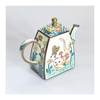 Vintage Trade + Aid UK Miniature Teapot Enamel Brass No. 417 Collectible