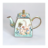 Vintage Trade + Aid UK Miniature Teapot Enamel Brass No. 417 Collectible