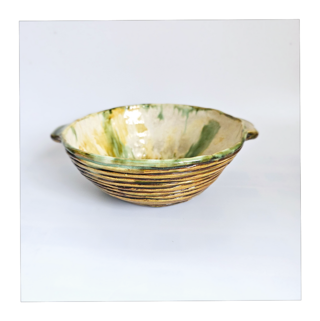 Rare vintage Hand Made Studio Pottery Glazed Ceramic Bowl