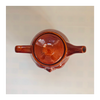Vintage 1980's Brown Glazed Ceramic Novelty Teapot with Happy / Smiley Face