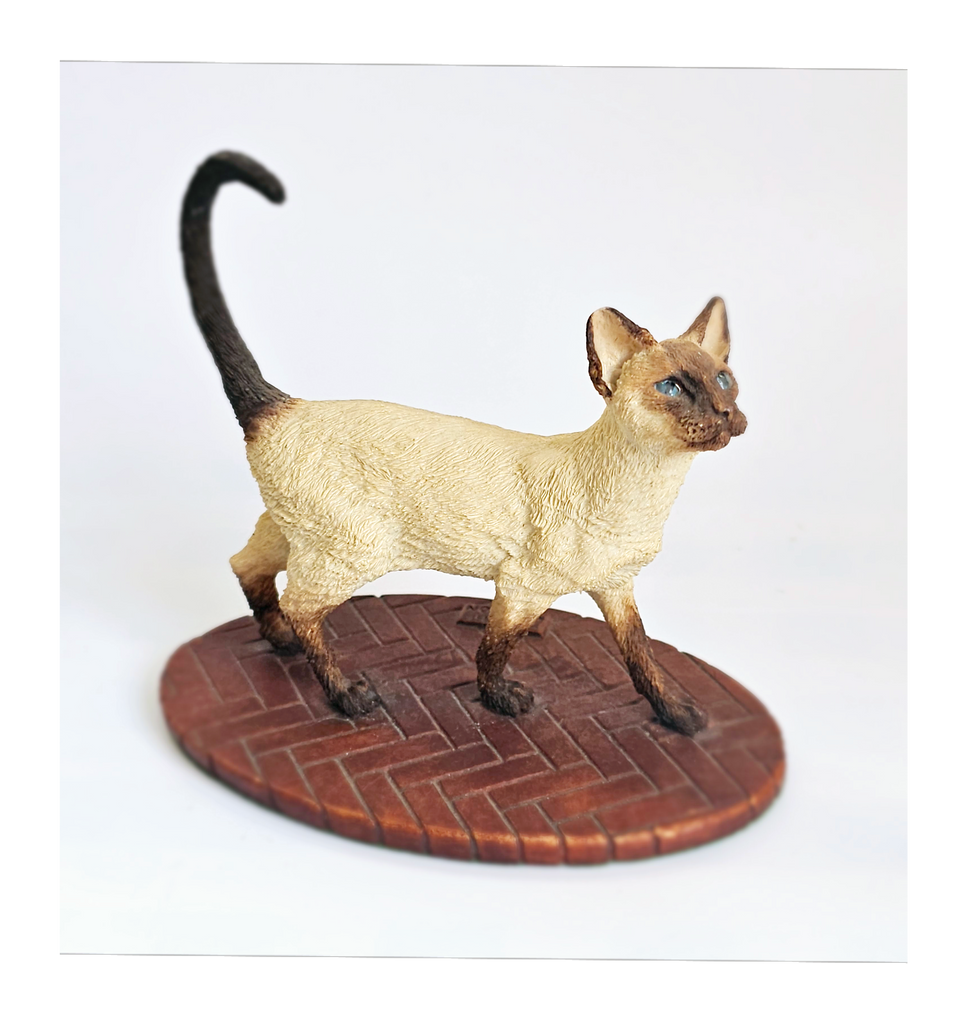 Rare Vintage 1980's Hand Painted Siamese Cat Figurine from Natures Heritage Range by Holland Studio Craft