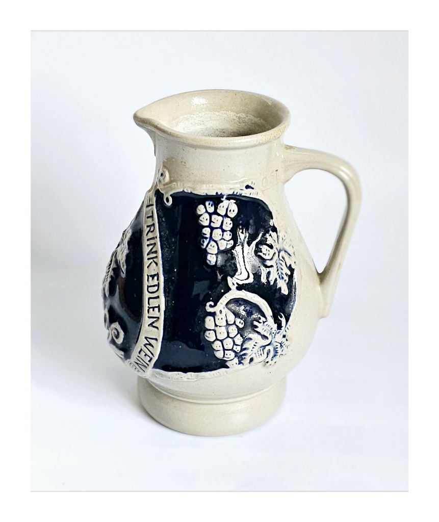 Vintage 1950's Western Germany Zoller & Born Salt Glazed Stoneware Wine Pitcher