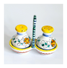 Vintage Italian Ars Deruta Studio Pottery Mjolica Ceramic Hand Painted Salt & Pepper Shaker