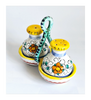 Vintage Italian Ars Deruta Studio Pottery Mjolica Ceramic Hand Painted Salt & Pepper Shaker