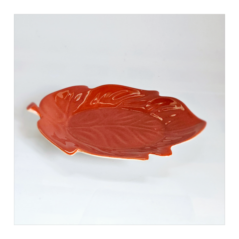 Vintage 1950's Carlton Ware Hand-Painted Australian Design Red Leaf Pin Dish