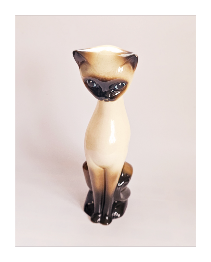 Vintage 1960's Tall 28.5 cm Ceramic Siamese Cat Figurine Beswick Trentham Art ware 331