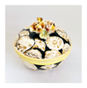 Rare Vintage Italian Hand Painted Majolica Floral Embossed Lidded Sweet Bowl / Jewellery Box
