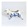 Vintage 1960's Dutch Delft Blue Hand Painted Ceramic Cow Creamer with Cow Bell