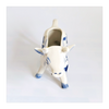 Vintage 1960's Dutch Delft Blue Hand Painted Ceramic Cow Creamer with Cow Bell