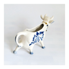 Vintage 1960's Dutch Delft Blue Hand Painted Ceramic Cow Creamer with Cow Bell