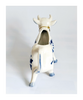 Vintage 1960's Dutch Delft Blue Hand Painted Ceramic Cow Creamer with Cow Bell