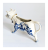 Vintage 1960's Dutch Delft Blue Hand Painted Ceramic Cow Creamer with Cow Bell