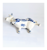 Vintage 1960's Dutch Delft Blue Hand Painted Ceramic Cow Creamer with Cow Bell