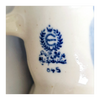 Vintage 1960's Dutch Delft Blue Hand Painted Ceramic Cow Creamer with Cow Bell