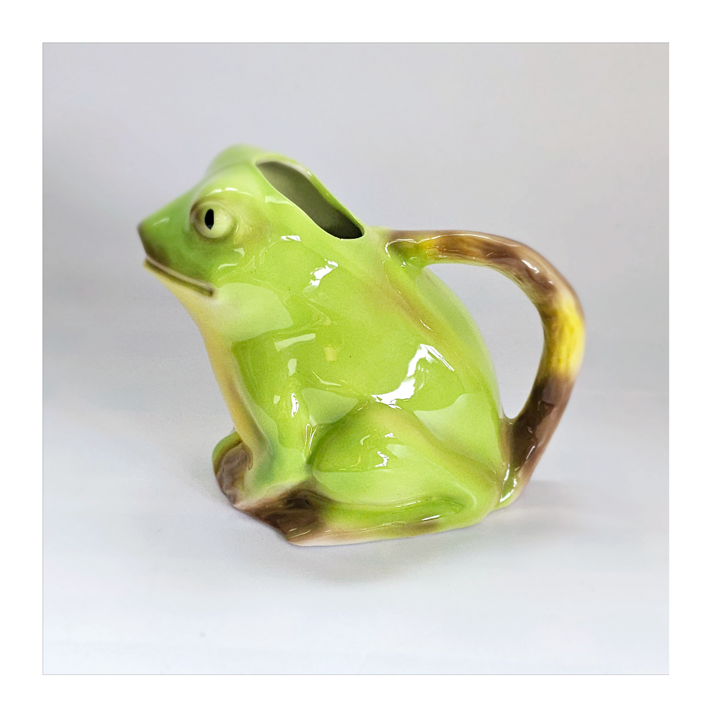 Rare Vintage 1980's Tony Wood Studio Pottery Glazed Ceramic Frog Creamer / Jug / Pitcher