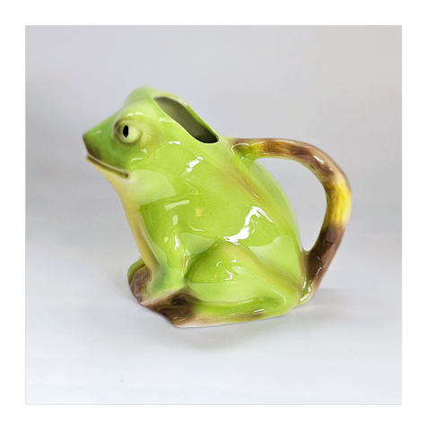 Rare Vintage 1980's Tony Wood Studio Pottery Glazed Ceramic Frog Creamer / Jug / Pitcher