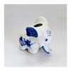 Vintage Dutch Delft Blue Hand Painted Ceramic Baby Elephant Figurine